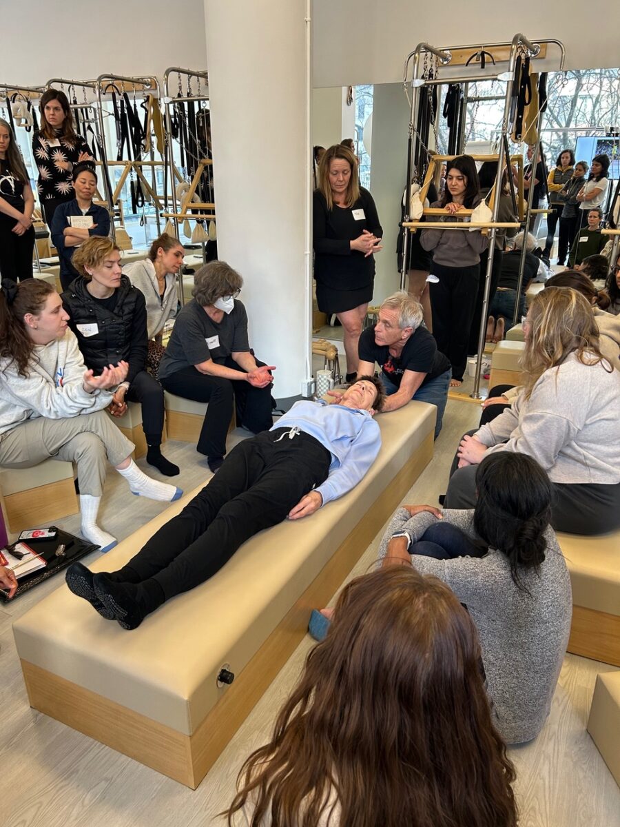 Tom Myers with class of students